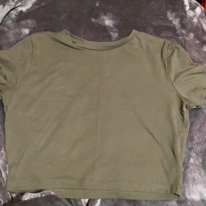 Large green crop top fits like medium